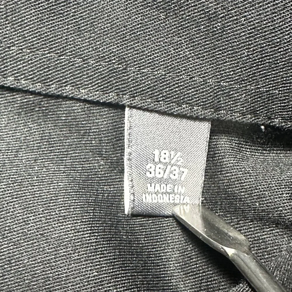 Van Heusen Flex Mens Black Regular Fit Long Sleeve Shirt Size 18.5 35/37 - Picture 5 of 11